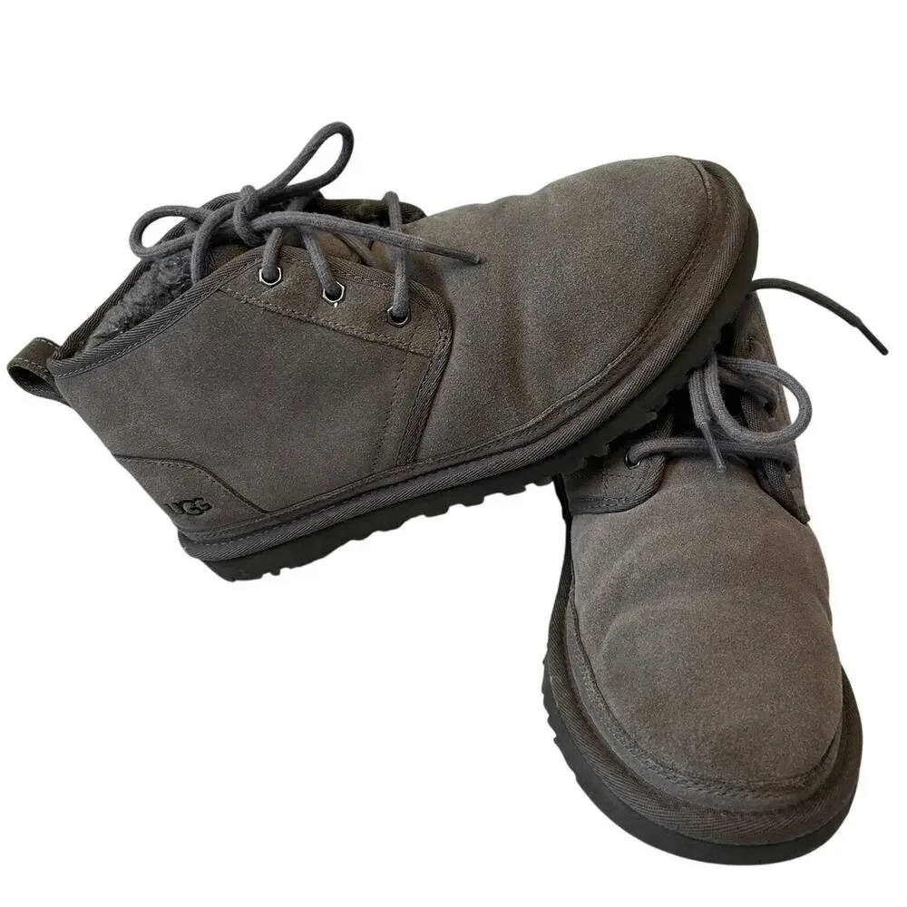 Ugg Men's Neumel Chukka Boot Suede Fur Lined Size 8 Gray Comfort